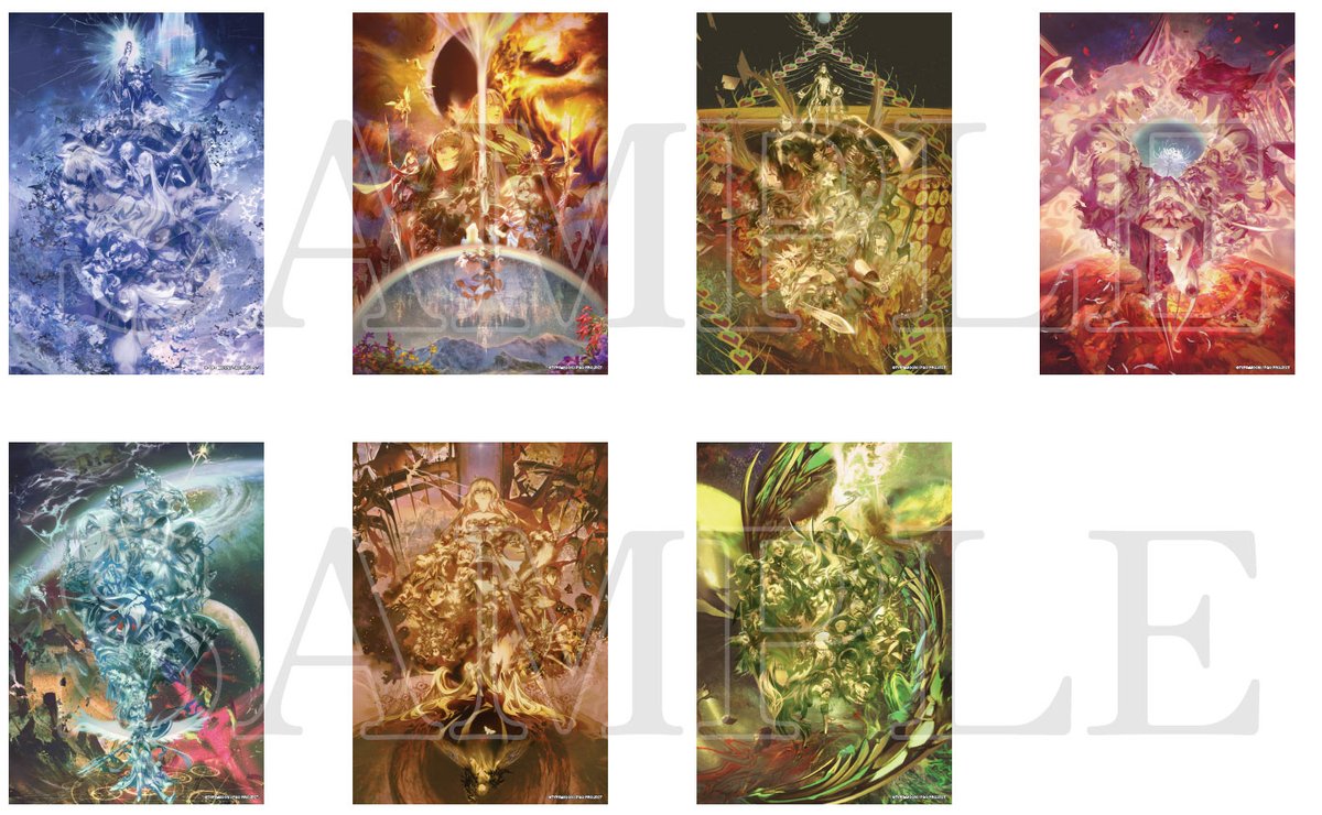 FGO_exhibition's tweet photo. 【Fate/Grand Order展 -星見の回廊-】
～新商品情報②～
カルデアの旅エリアで展示された描き下ろし異聞帯イラスト7点を使用した
新商品の発売が決定しました！
9/1より会場にてA5イラストカード7枚セットを販売いたします。
さらに事後通販ではA4クリアファイル(全7種)も登場予定！
お楽しみに！ https://t.co/iNrZMZtKkc