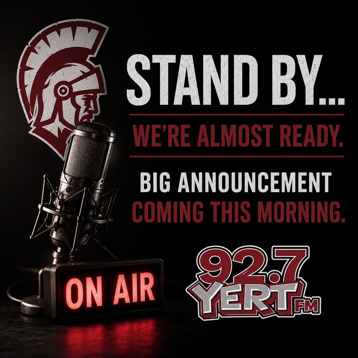 MSJsparta's tweet photo. ⏰ Today's the day.

After plenty of anticipation, we're introducing the new Voice of the Warriors who will bring White County High School athletics to listeners on 92.7 YERT FM beginning Aug. 21.

The full story drops later this morning. Stay tuned! https://t.co/DznH0Q3VW3