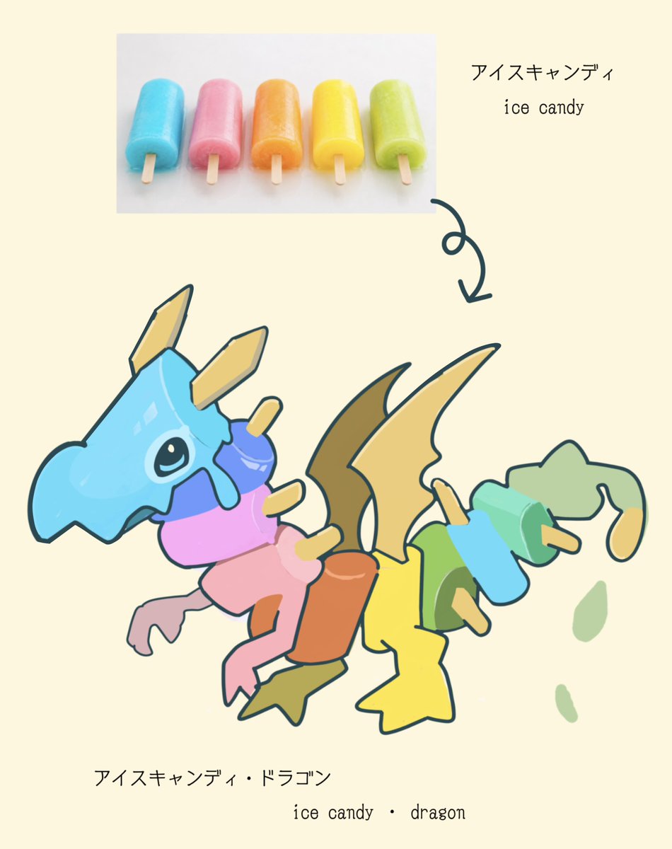 okashitofushigi's tweet photo. アイスキャンディ・ドラゴン🍨🐉 https://t.co/qj8ptWzYz2