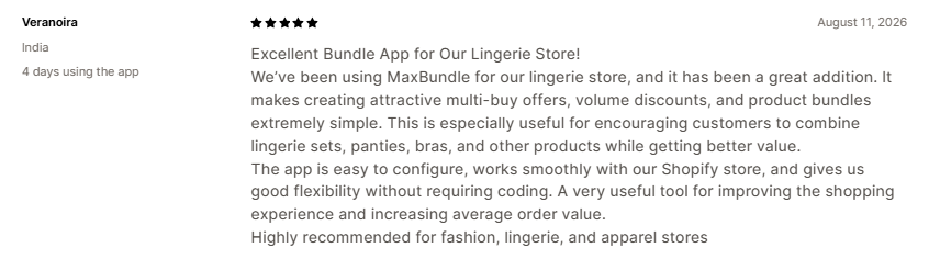 yedla_dinesh's tweet photo. Small win for the team.
Best kind of feedback: Fashion/lingerie merchant says bundling sets + volume discounts finally feels simple on @Shopify by using Maxbundle app
No code. Higher aov. Customers get better value.
#Shopify #Bundleapp #fashiontrends #discounts https://t.co/wqe0WJBTEr