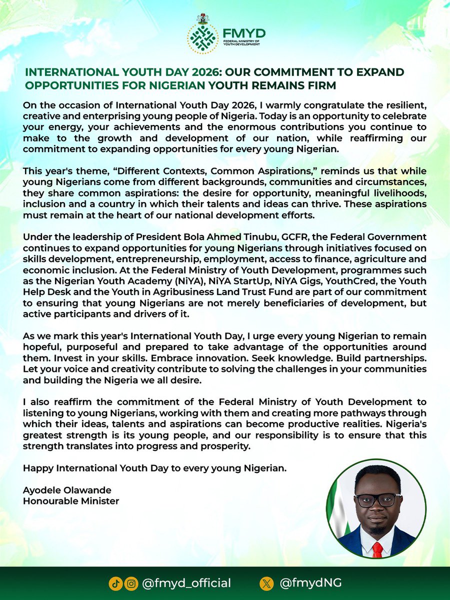 fmydNG's tweet photo. Happy international youth day https://t.co/zhMpgQdQWg