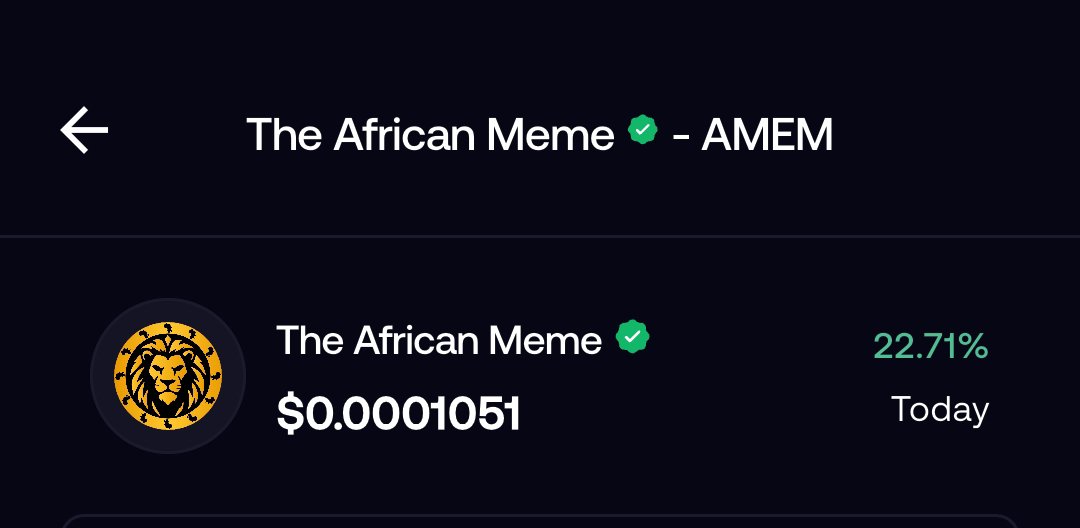 SirBenefit's tweet photo. $AMEM @theafricanmeme just cancelled one zero. 🔥

Price now at $0.0001051, we're back to $100k MC as shown on Peniwallet. $200k next! 🚀

New holders replacing jeeters, protecting the trading floor. Holders' count almost at 500.

With the 1% burn from every buy, sell and transfer — supply keep reducing.

You're not ready for what's coming!

Remember, the globe isn't here yet, but they are coming — position!

Africa is the bull run, $AMEM!

CA: 0x0B9237Fc2D9b2bA19023ddBCCF0Dd649092bb649
