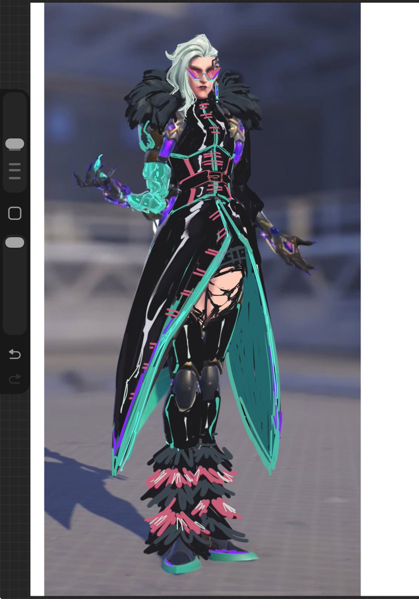 woopteedooper's tweet photo. lazy quick redesign but i wanted to get my point across, if you take a theme, a subgenre of clothing you want to put on a character, fucking commit to it a little maybe https://t.co/Qq5bIM5AbS