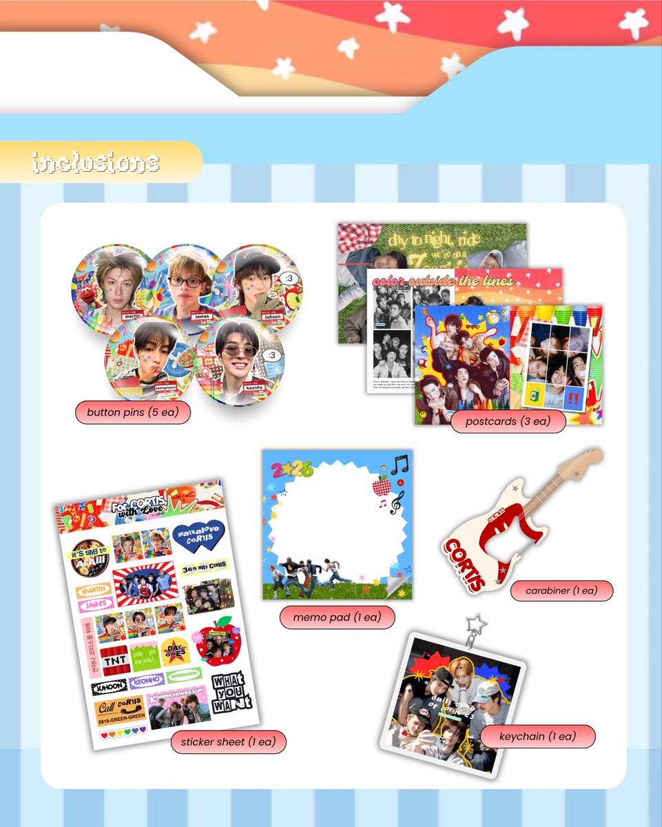 gwiyeojju's tweet photo. a year with cortis | online kit by @gwiyeojju
30 slots only !
โ first 10 buyers will receive a special gift
link: https://t.co/lrjo0sOptz
pubmat not final yet, carabiner might have changes ^^
help โก + โป, tyia!
t. martin james juhoon seonghyeon keonho https://t.co/f6M2Wb1v75