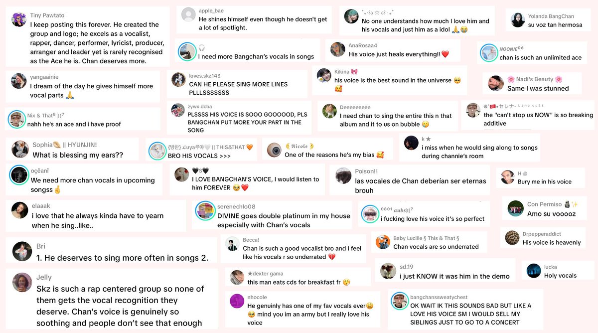 BangChanEmp_'s tweet photo. 🐺🏛️ | 🎵 TikTok  

After the TikTok of #BangChan’s stable vocals while singing 'Miroh', TikTok that gained over 105K likes, and after Spotify “THIS&amp;THAT” shuffle live game, other 2 videos of his angelic vocals are currently going viral (55K and 71K likes) https://t.co/y1GR60IRic