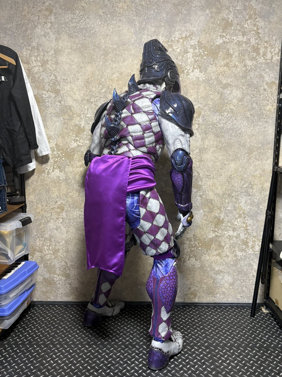 zakiograph's tweet photo. ついに、パープルヘイズが完成❗️
なんやかんやで工期がだらだら延びたけど、なんとか次のイベントには間に合った！
今までのスタンド造形の中では、一番緻密なデザインになったのではないかと(´･ω･`)！ワイ、頑張った！
レビューよろしくオナシャス！ https://t.co/fIWdWiTr7C