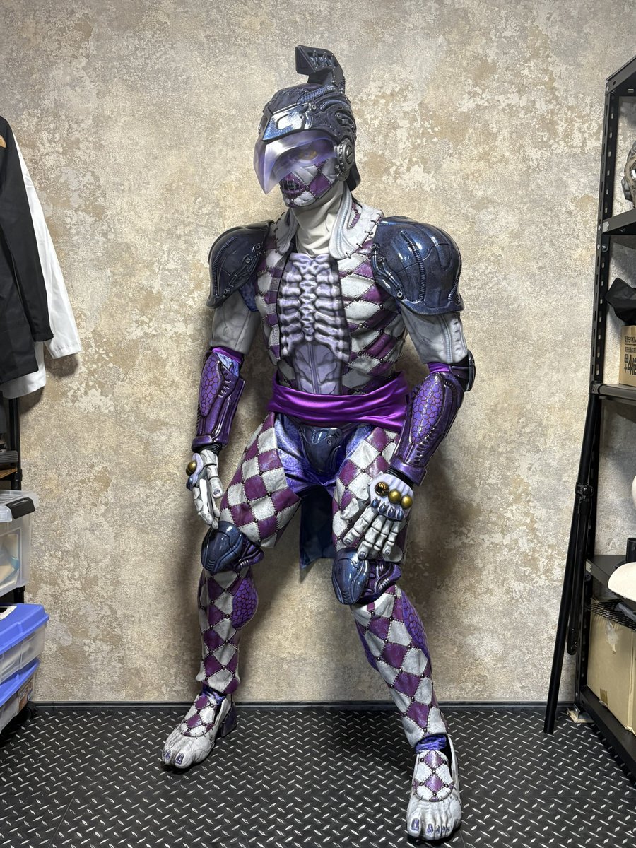 zakiograph's tweet photo. ついに、パープルヘイズが完成❗️
なんやかんやで工期がだらだら延びたけど、なんとか次のイベントには間に合った！
今までのスタンド造形の中では、一番緻密なデザインになったのではないかと(´･ω･`)！ワイ、頑張った！
レビューよろしくオナシャス！ https://t.co/fIWdWiTr7C