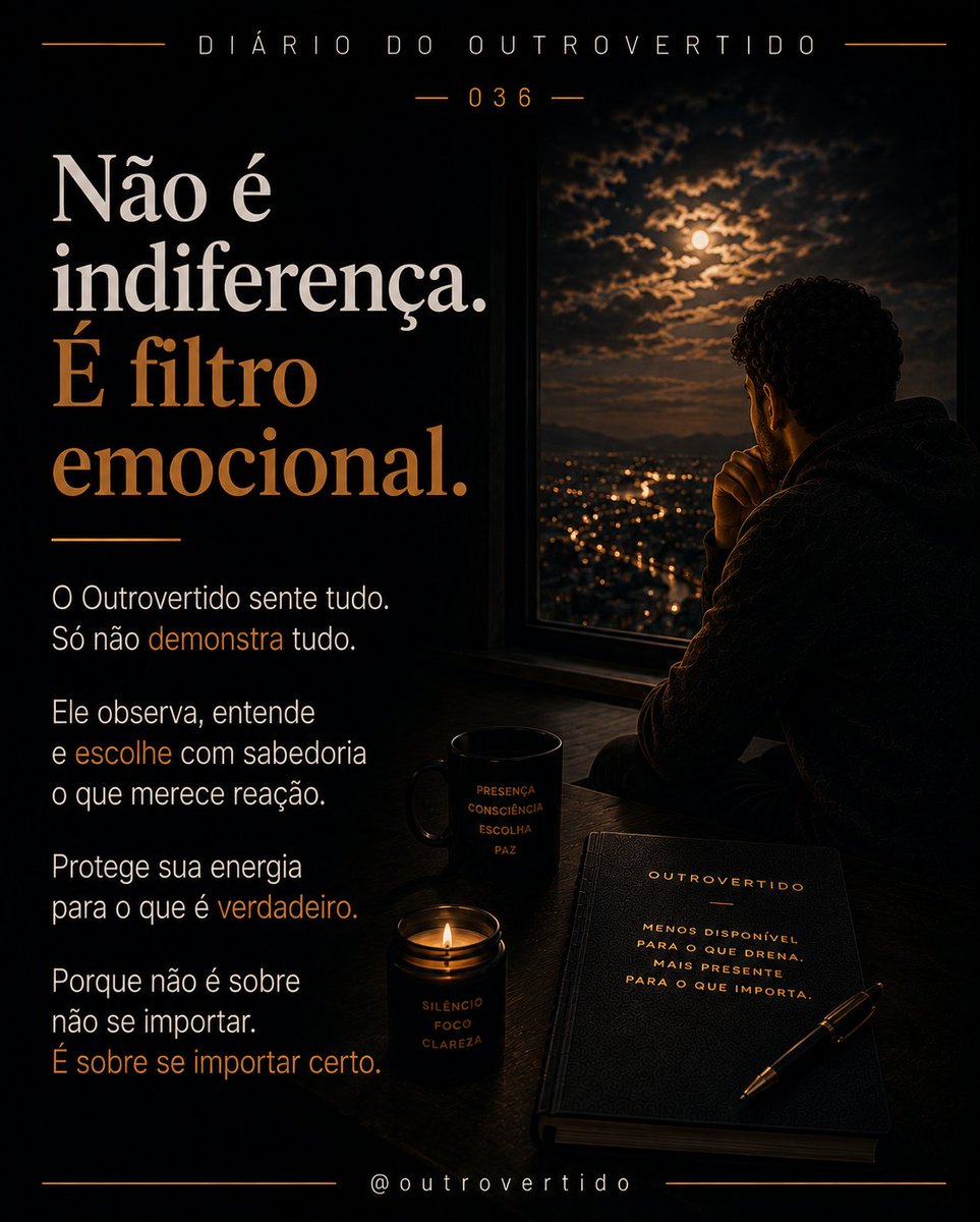 outrovertido's tweet photo. Você não precisa explicar tudo o que sente.
Algumas coisas só precisam ser compreendidas por você.
O Outrovertido aprendeu que silêncio também pode ser clareza e que nem toda verdade precisa ser compartilhada.

#Outrovertido #Autoconhecimento #Profundidade #Mentalidade #Propósito https://t.co/8ZKsRGc8g0