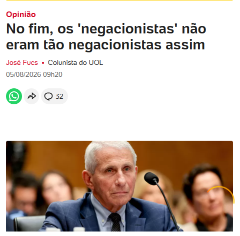 eduscarv's tweet photo. @Estadao @opiniao_estadao A velha imprensa já está acordando (beeem devagar), mas parece que o Estadão vai INSISTIR nas mentiras da COVID19! https://t.co/rqpUTXLghG