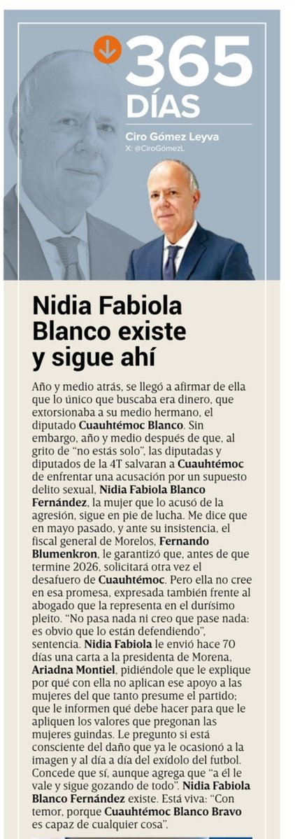 Melissa_Bely's tweet photo. "Llegamos todas"

Dijo Claudia Sheinbaum..

Creo que la columna de Ciro Gómez Leyva no le va a gustar. 

La hermana de Cuauhtémoc Blanco sigue pidiendo justicia por el presunto abuso sexual que sufrió por parte de él.

La respuesta no llega.

Y con Morena no llegará. https://t.co/lBLwFO9svn