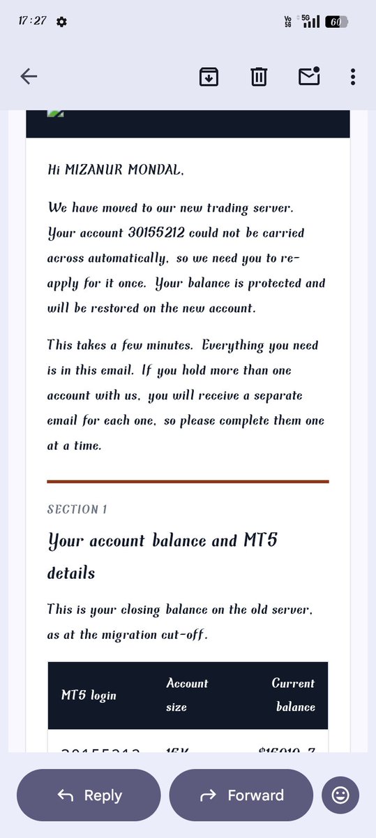 IctTrader46313's tweet photo. I had an instant account worth $15,000 with a funding firm.I completed five profitable days on that ID, so now I'm supposed to get my payout,Suddenly, fundedfirm informed me via email.That we are shifting from the old server to the new server,
@Funded_firm https://t.co/NA2aj1mPXF