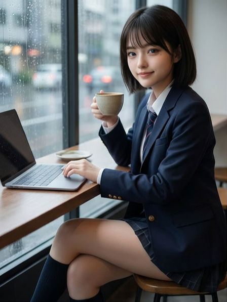 Yurilunax_Sub's tweet photo. カフェで飲み物片手にちょっとPC作業☕
教室に戻る途中、廊下でひと休み
最後はちゃんと机��向かってお勉強📖

#放課後ゆりあ https://t.co/GZv7QBtwWY