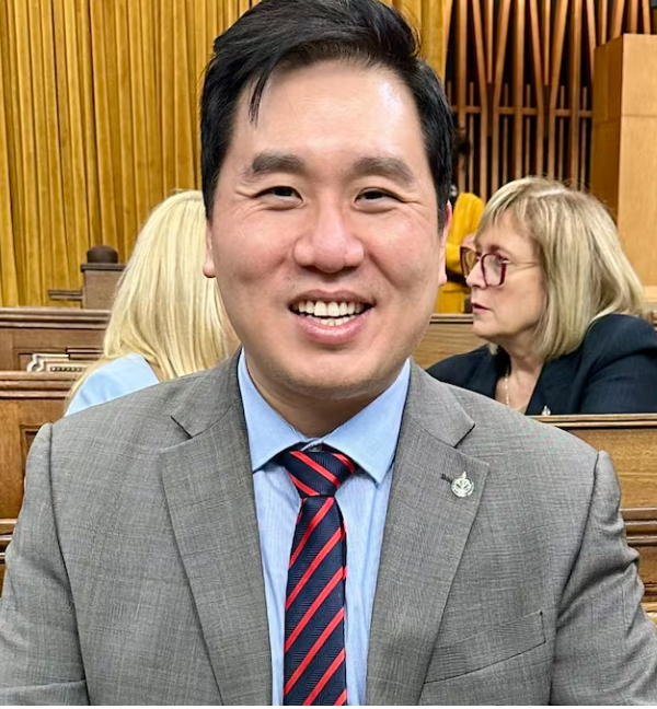 Tablesalt13's tweet photo. MAJOR BREAKING: New evidence presented by @RealAndyLeeShow shows MP Shaun Chen voted electronically on Canada's Surveillance Bill C-9 on March 23, 2026

 — the same day WeChat videos place him in Guangdong, CHINA. https://t.co/UUCqjyqDv8