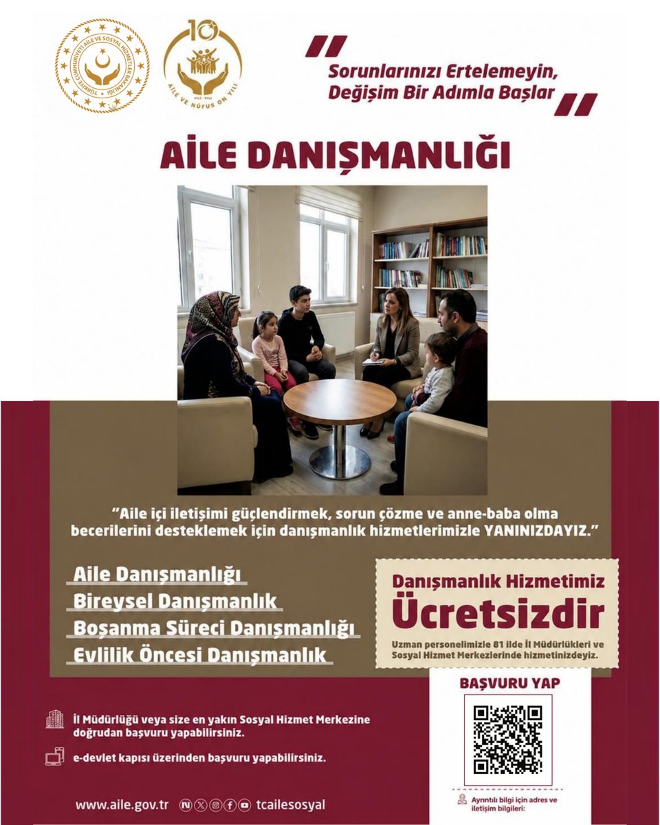 trabzonashm's tweet photo. Aile Danışmanlığı Hizmeti

Aile içi iletişimi güçlendirmek, sorun çözme ve anne- baba olma becerilerini desteklemek amacıyla aile, bireysel, boşanma süreci ve evlilik öncesi danışmanlık hizmetlerinden ücretsiz olarak yararlanabilirsiniz. https://t.co/wSXKfBzoU5