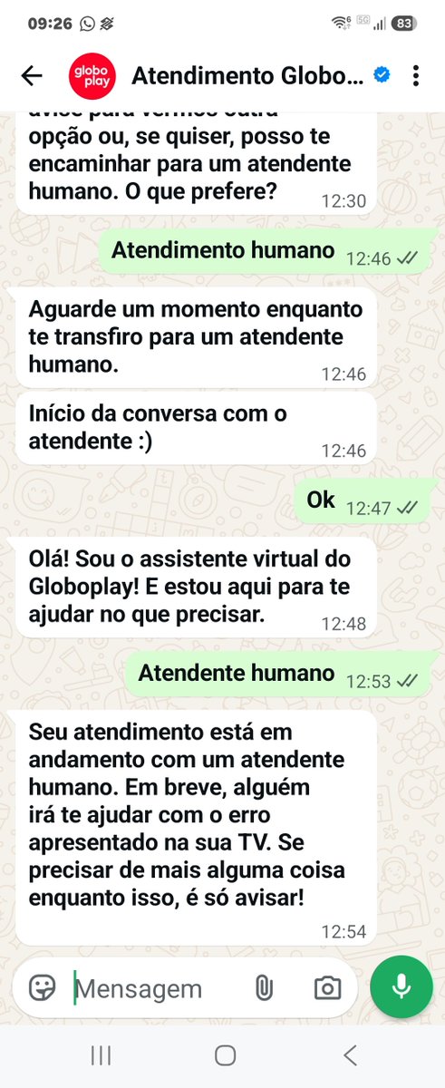 ines_misg's tweet photo. @globoplay Eu tô esperando lá no WhatsApp ainda!

Desde ontem 12:30!

Te espero! Pq aqui resolvi assistir no celular o final do vídeo! https://t.co/IASkryMHCs
