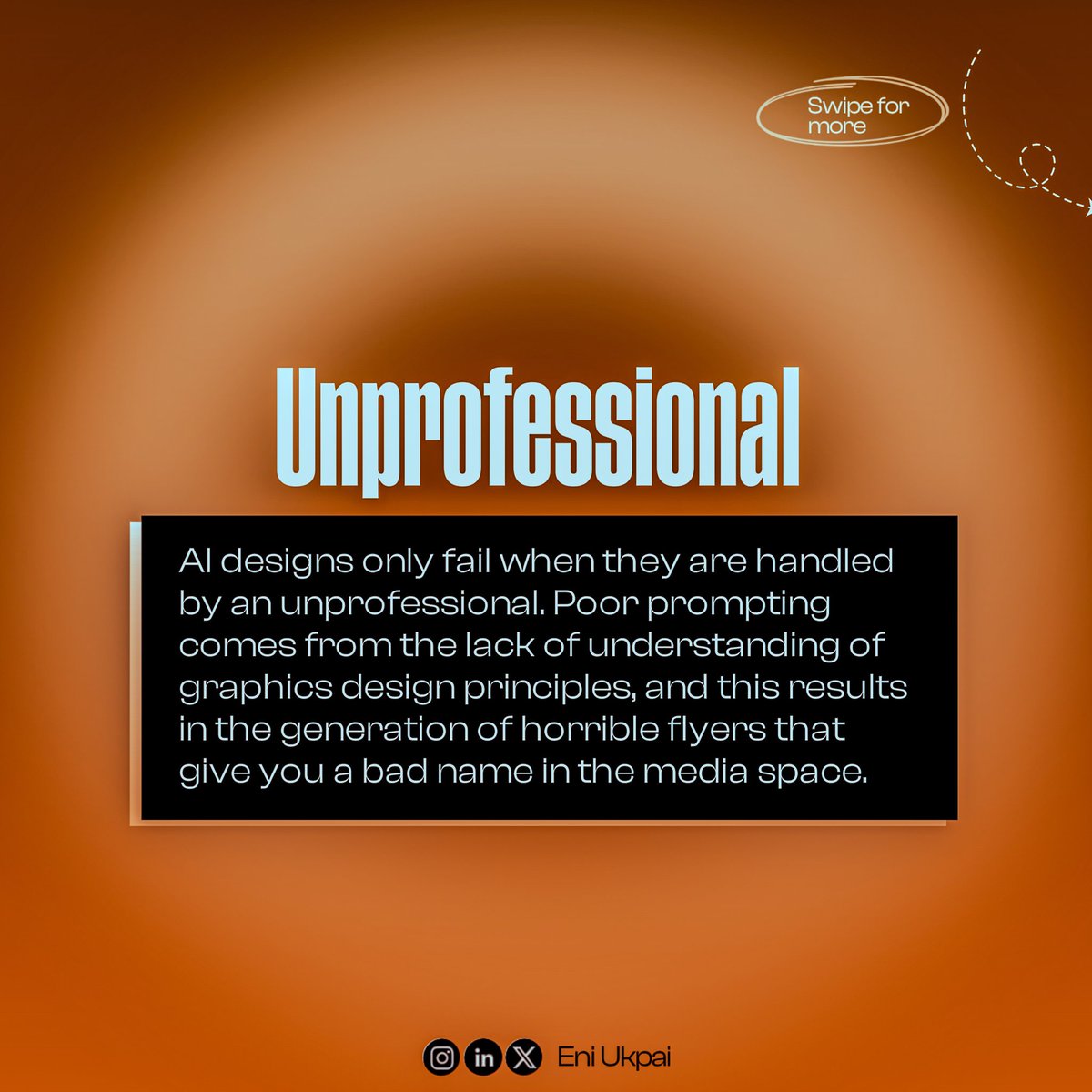 _eni_Ukpai_'s tweet photo. AI isn't the problem. A weak grasp of design principles is.

Lately I keep seeing people lean on AI and ship flyers that just don't work — and honestly, bad design still pricks my heart every time.

Swipe to see what's actually going wrong 👇

#graphicdesign https://t.co/2m1AFjS05Z