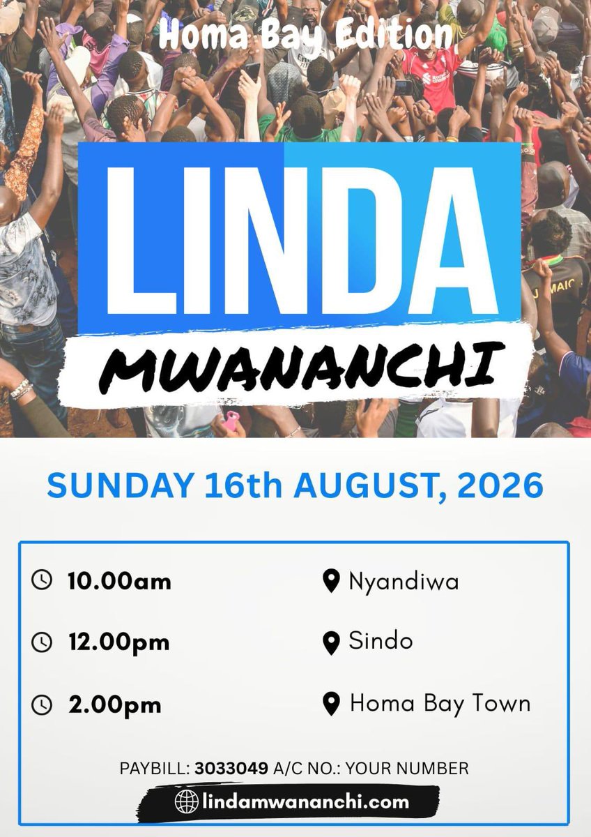 LindaMwananchi_'s tweet photo. Program ya Homa Bay imetoka🔥🔥

Homa Bay, sasa ni wakati wenu wa kuandika historia! ✊🏾🇰🇪 https://t.co/hotE00f7m8