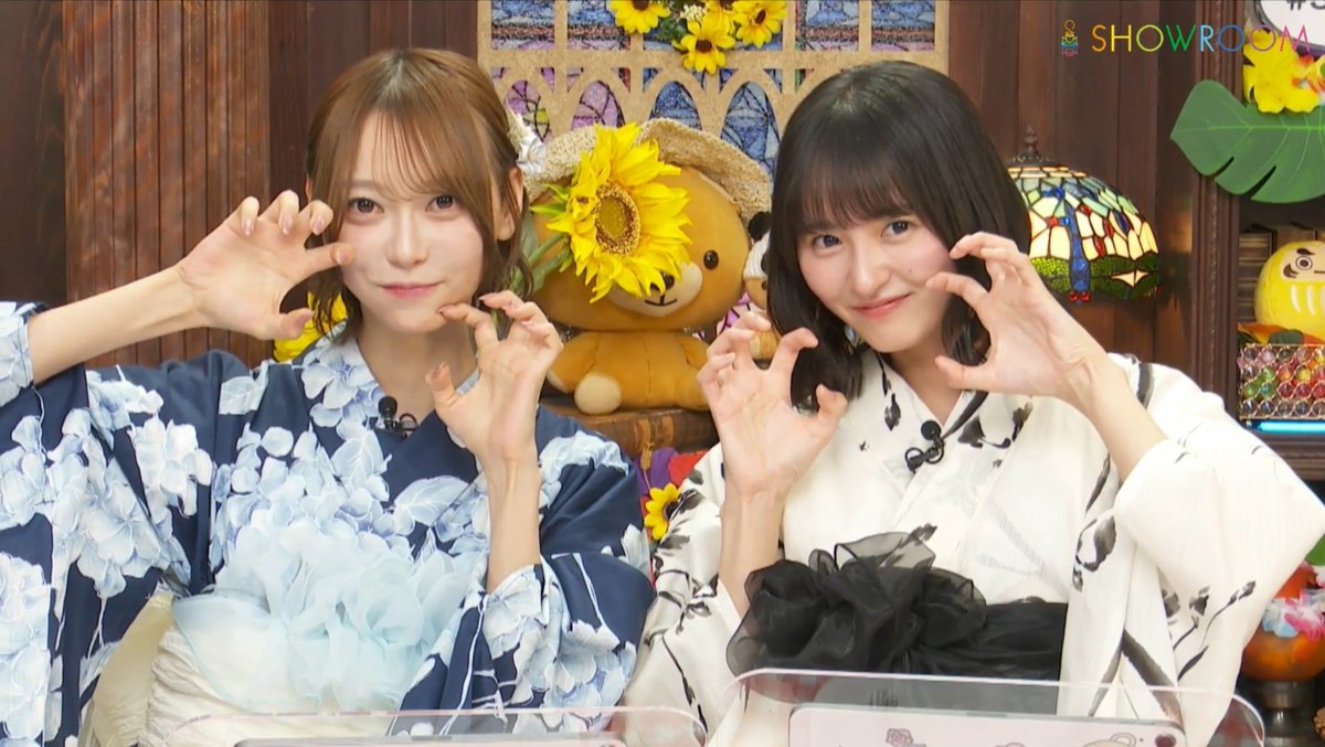ston_N46's tweet photo. いやー、浴衣よかったですねぇ
めちゃくちゃ可愛かった

#猫舌SHOWROOM
#遠藤さくら #弓木奈於 https://t.co/rschnKxHg1