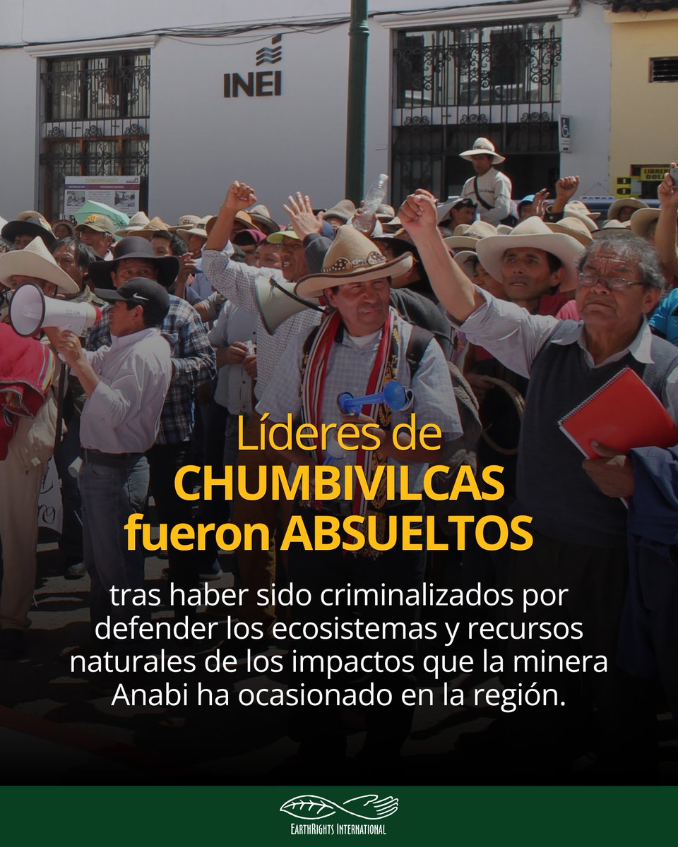 EarthRightsIntl's tweet photo. La justicia peruana absolvió a 9 líderes y una lideresa de Chumbivilcas en Cusco (Perú), quienes enfrentaron un proceso de criminalización por protestar ante la contaminación provocada por la minera Anabi en el territorio. 🔗 https://t.co/LUV9IIJWcE https://t.co/yobIKmQFxr