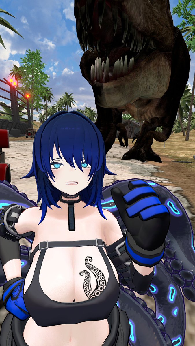 Meteora_52's tweet photo. 「もうジュラシックパークは懲り懲りだよ～！！！」

#VRChat https://t.co/0tSwNM1exj