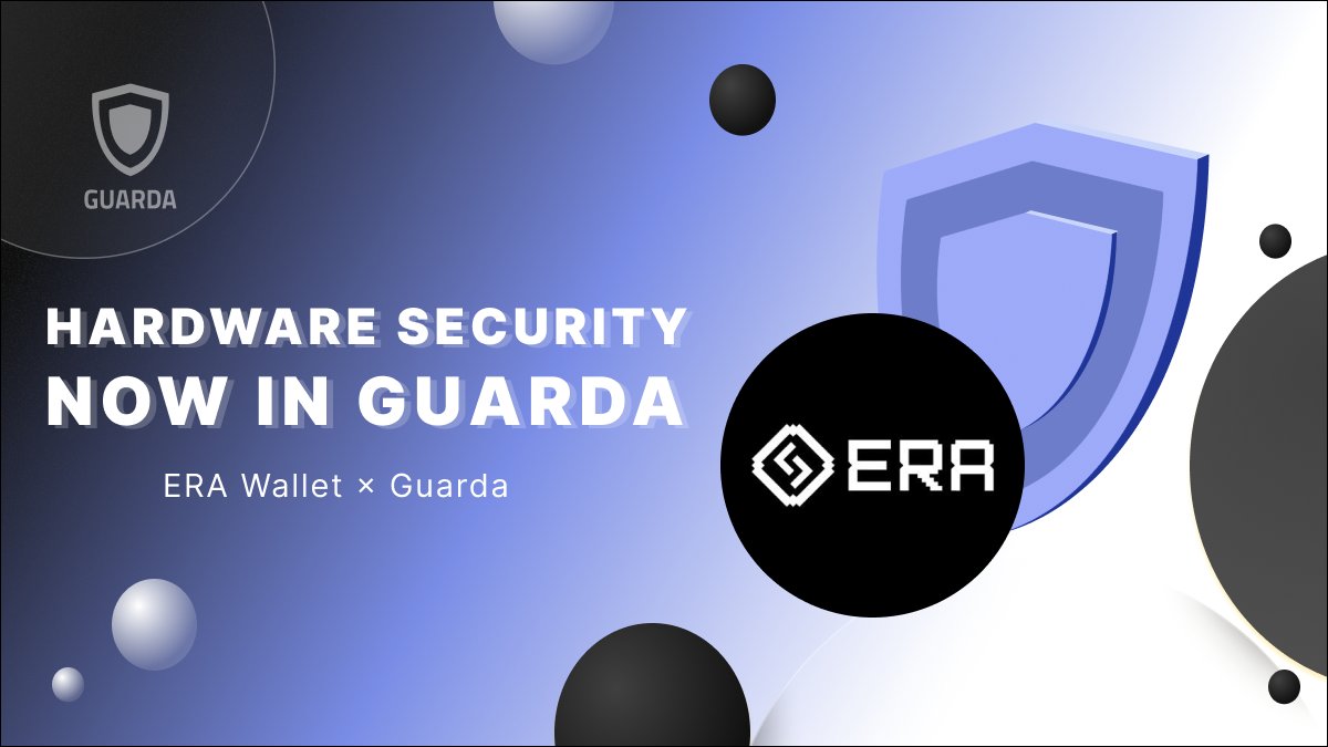 GuardaWallet's tweet photo. Now you can connect ERA Wallet to Guarda. 🔐

For most everyday transactions, managing crypto directly in Guarda is fast and convenient. But when you hold a larger balance or want an extra layer of protection, a hardware wallet can make a real difference.

That’s where ERA Wallet comes in.

ERA keeps your keys fully offline and connects to Guarda through QR codes — no cables, no ports, and no direct internet connection. Before signing, you can review the transaction details on the device itself and clearly see what you’re approving.

With Guarda + ERA, you get:

→ the convenience of managing your assets in Guarda
→ offline protection for your private keys
→ clearer transaction verification before signing
→ a hardware setup without cables or constant charging

ERA’s battery lasts up to one year or around 300 transactions.

And Guarda users get 15% off ERA Wallet with our exclusive promo code:

"GUARDA15"

Get ERA Wallet 👇
https://t.co/cBeSde4u2K