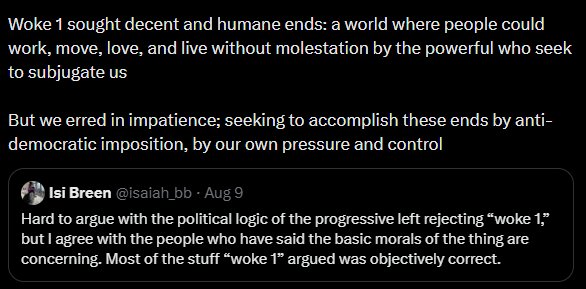 Rob_ThaBuilder's tweet photo. "Woke 1 sought a world where ppl could work, move and live without molestation by the powerful who want to subjugate us.

Nope. No way. Do not let them do this. "Woke" was a complex phenomenon with different ways to model it. But the best way to conceptualize it was as an attempt to destroy the natural Social Value system based on character and replace it with an unnatural Identity based one. Ill explain:

It used to be that the "Social Value" of a person in their community was, in large part, determined by things that mattered. Things like their ethics, their behavior, their honor, their trustworthiness etc etc. All of this would be summed up by the word "character". We valued ppl of high character and devalued ppl of low
 
 "Woke" is an attempt to destroy that system and create one where the primary social value of a person is their identity. Their behavior is irrelevent. Their character is irrelevent. All that matters is their identity: their race,sex, ethnicity, religion or sexual preference. THATS how social value is determined. If someones identity sits high enough on the "Hierarcy of Oppression"  then they have social value, and are given social virtue that they did not earn and many times do not deserve. If their identity that sits low on the Hierarchy of Oppression, they do not. In neither case does their character matter. We see this all the time.  Every person is rightfully wary of men hanging around womens bathrooms. But put that man in a dress, call him "Trans", and by dint of the trans identity being high on the Hierarchy of Oppression, the Woke retards will now pretend like this man couldnt possibly be a threat. He is given social value and implied virtue through nothing he did, no trust that he earned, simply by his identity. This kind of Social Value system is of course a magnet for predators.

Another good example of this is in the way the Wokes treated George Floyd vs Daniel Penny.

They made a Saint out of George Floyd - with statues, memorials, vigils - despite him being a genuinely garbage person with long history of criminality.  

Daniel Penny, on the other hand, was demonized - with character assasination by the media and criminal prosecution by NYC - despite him being a genuine hero who showed courage, strong character and a sense of duty. 

Why would they do this? Because the lifelong criminal Floyd had the "right" identity, and the Hero Penny had the "wrong" one. They had to destroy Penny BECAUSE he showed strong character and heroic behavior. Thats the worst kind of crime in a Woke-dominant culture (such as NYC politics), is to do something heroic and honorable. Meanwhile actual criminals get statues and murals,  because the best way the revolutionaries can highlight the new primacy of "identity" over "character" as the ultimate indicators of social value is to make heros out of criminals with the right identity and criminals out of heros with the wrong one. 

 So when ppl trying to whitewash Woke as "just some overzealous do-gooders trying to make the world a better plave and going too far" dont allow it. Unless there is a broad understanding about how deeply sinister Woke really is/was, we will be doomed to repeat it.

No society could exist as Free and Just if existed in the image of the Woke ideal.