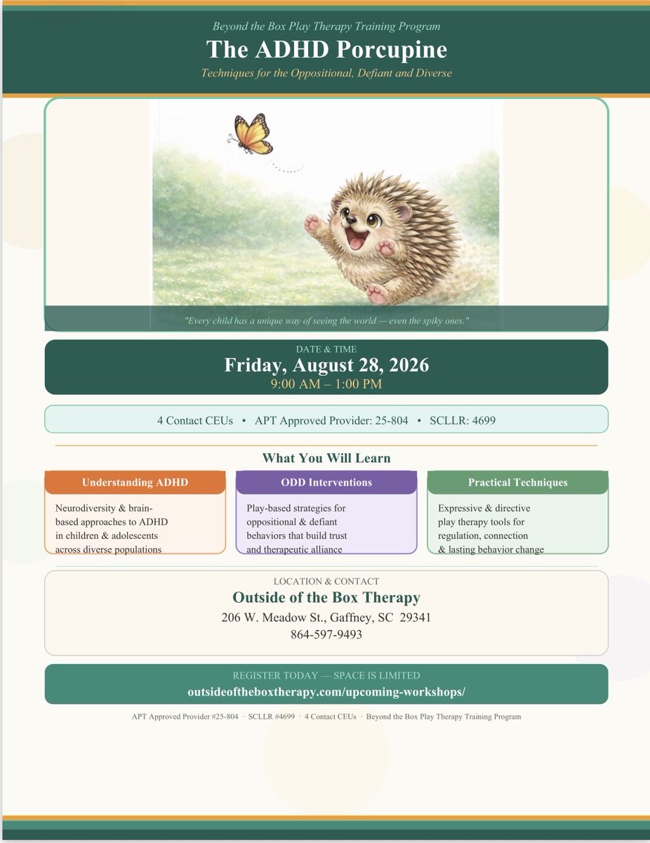 OTBT15's tweet photo. https://t.co/xjh9N5WuRi

Outside of the Box Therapy is so excited about our August Play Therapy weekend!!! https://t.co/Kbpsga2lKQ