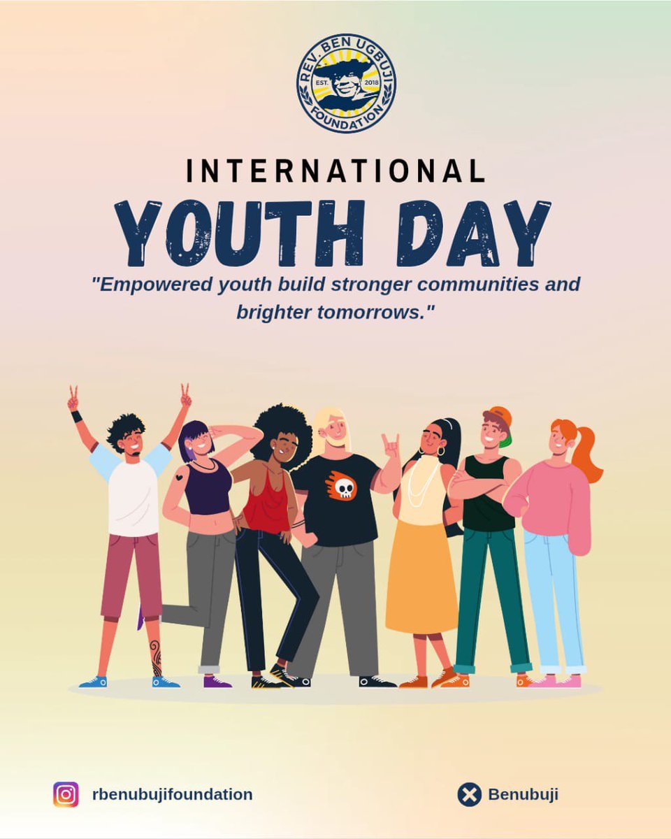 BenUgbuji's tweet photo. Happy International Youth Day! 🌍✨

To every young dreamer, leader and changemaker—your potential is limitless. Keep believing, keep striving and keep making a difference. 💫

#InternationalYouthDay #YouthEmpowerment #YouthLeadership https://t.co/r26hQO3UDy