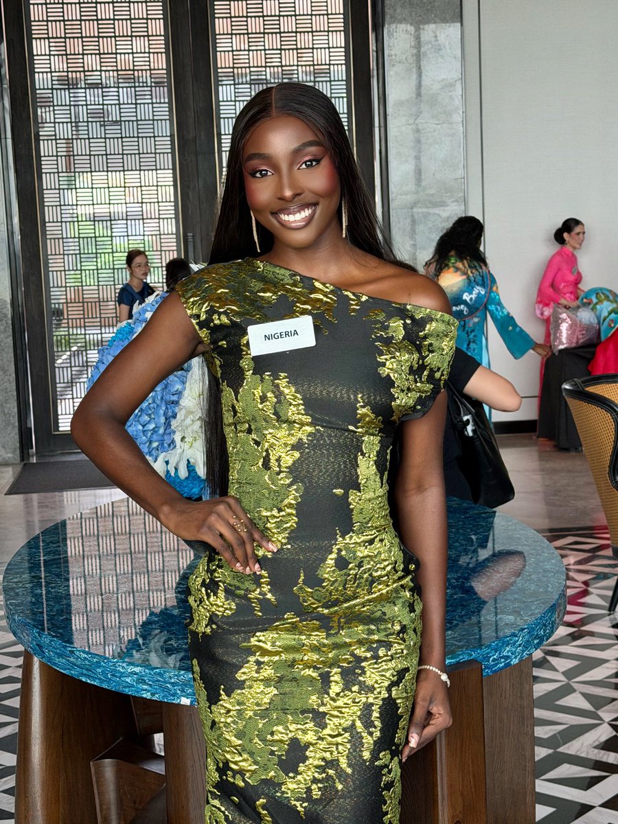 Soye_kg's tweet photo. Day 5 in Vietnam, and tonight, I step into the Opening Ceremony with grace, pride, and the spirit of Nigeria. 🇳🇬

Draped in gold and black, ready for a beautiful evening and the journey ahead. 👑

Styling: @sirshally
Dress: @adaorasgallery

#MissWorld2026 #MissWorldNigeria https://t.co/zliwGJSg1r