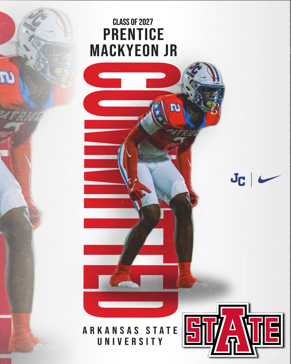 CurtisFootball1's tweet photo. ‘27 | DB @prentice1of1 - @AStateFB
#PatriotPower #BCFL https://t.co/byh0OYDbfV
