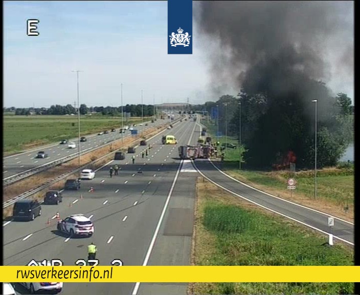 Verkeersongeval op A1 bij Baarn
