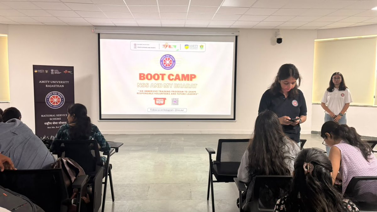 AmityNss's tweet photo. NSS Cell, Amity University Jaipur conducted a Boot Camp for @MYBharat registration for all New students. More than  500 students participated. https://t.co/vk9gr7iUpE
