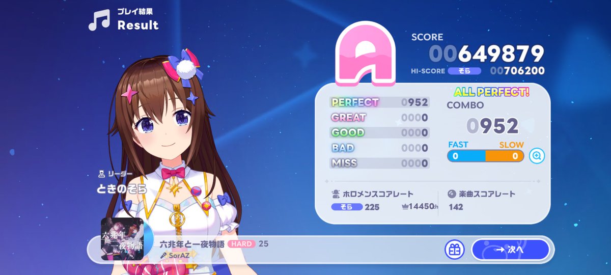 しゃおら〜！！！？六兆年HARDAPや！？(´'▽'｀) 何気にそらちゃん