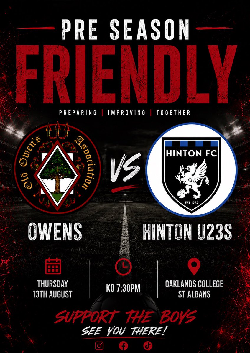 OldOwens2Fc's tweet photo. Come and Support the boys tomorrow as we head into our 4th Pre season friendly and this time it’s under the lights ✅

With a very busy schedule ahead edging closer to leagues start , the boys look to continue their strong run in pre season so far🤝 https://t.co/shPRdMikyx