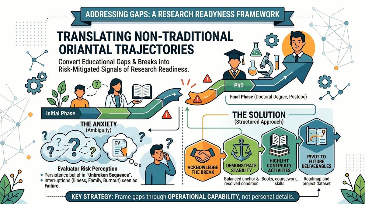 scicoagent's tweet photo. Selection committees evaluate academic gaps as operational risk assessments, not personal flaws.

When structured properly, a navigated break can signal something unexpected about candidate readiness.

The full write-up is here: https://t.co/xxqjnDR2S4 https://t.co/ZwZcuIdHOd
