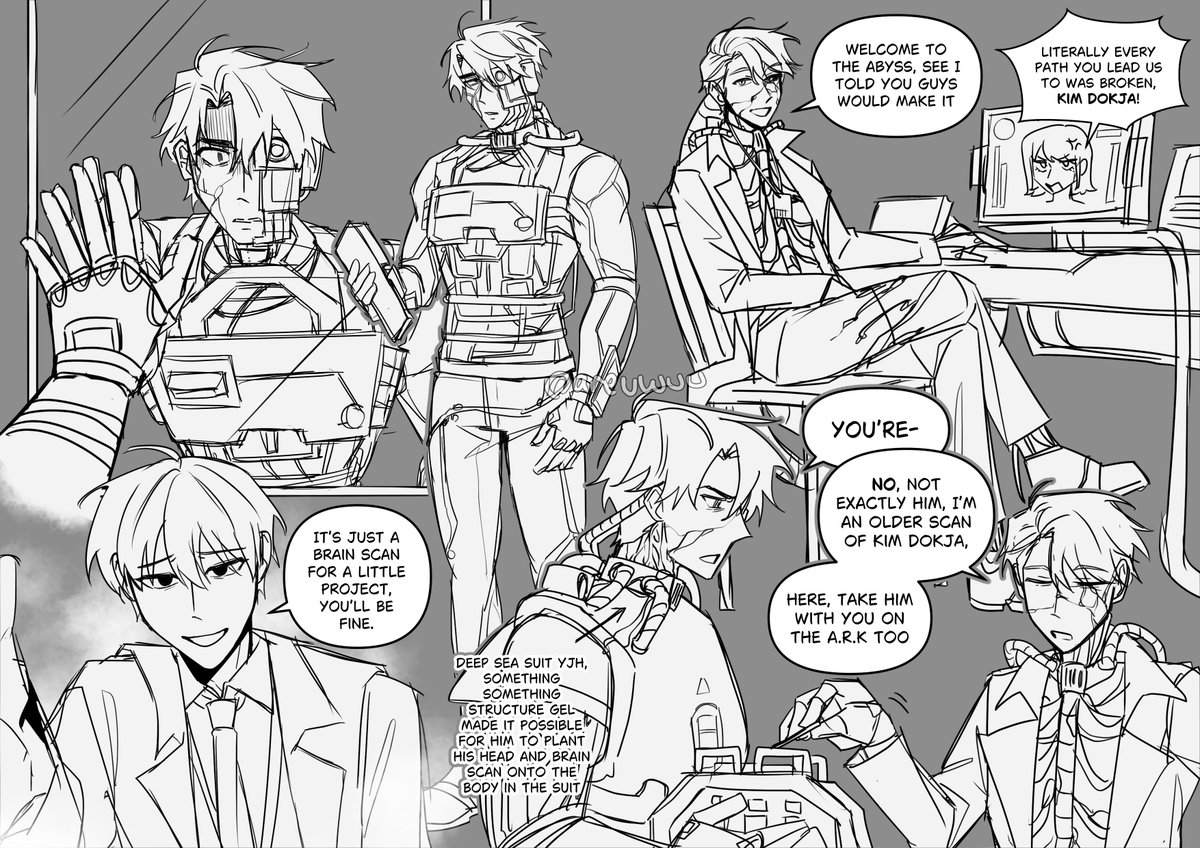 areuwuu's tweet photo. Doodled these because i couldn’t stop thinking about soma

I had thought of a long ass lore about them, something about kdj’s brain scan uploaded to hakhyun’s reanimated body lived a post meteor life so different to kdj’s they’re not the same anymore

#orvfanart https://t.co/YsYGtVVR5k