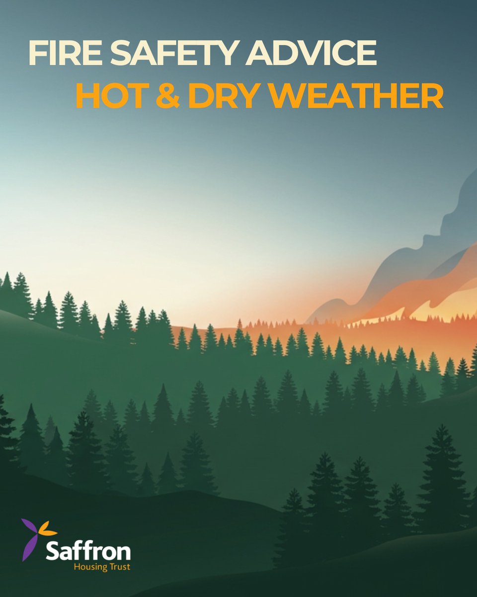 SaffronHousing's tweet photo. ❗Fire safety during hot, dry weather 🔥 Avoid unattended BBQs, discard cigarettes safely 🚬, keep dry vegetation away 🌿. More info: https://t.co/flNyaZsBOq #FireSafety #PreventWildfires #CommunitySafety #BBQSafety #FirePrevention https://t.co/p3ZdaliMxZ