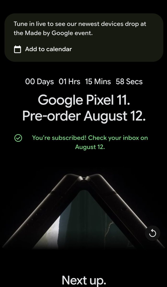 BobbyGsCorner's tweet photo. Am I tripping, or does this mean the pre-order will go live at 9:00 a.m. Central when the event isn't even until tonight at 5:00 p.m. Central? Y'all tell me if I'm tripping. #pixelevent #pixel11 #madebygoogle #pixel11fold #pixelwatch5 @madebygoogle @GooglePixel_US https://t.co/0OtdWnWZkJ