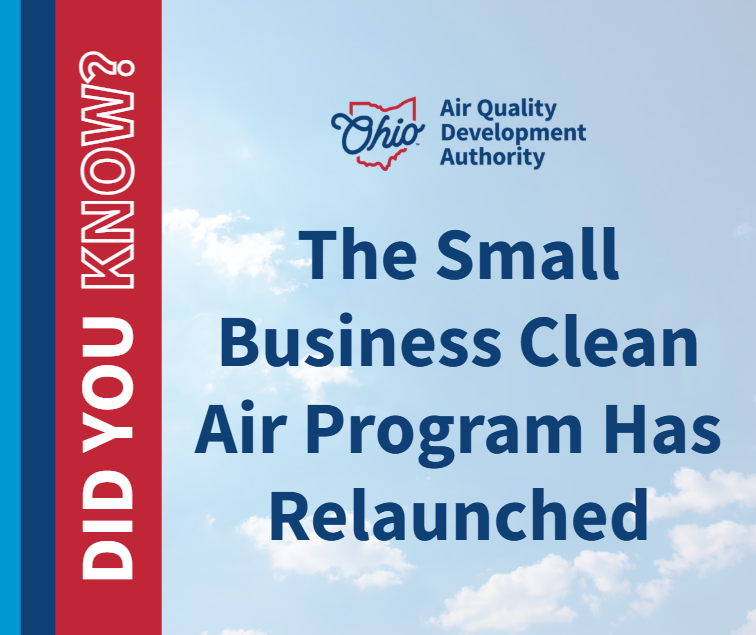 ohioairquality's tweet photo. Did you know? OAQDA improved its ability to better support Ohio small businesses and ease participation in its Small Business Clean Air Program. https://t.co/gMK540UGxr