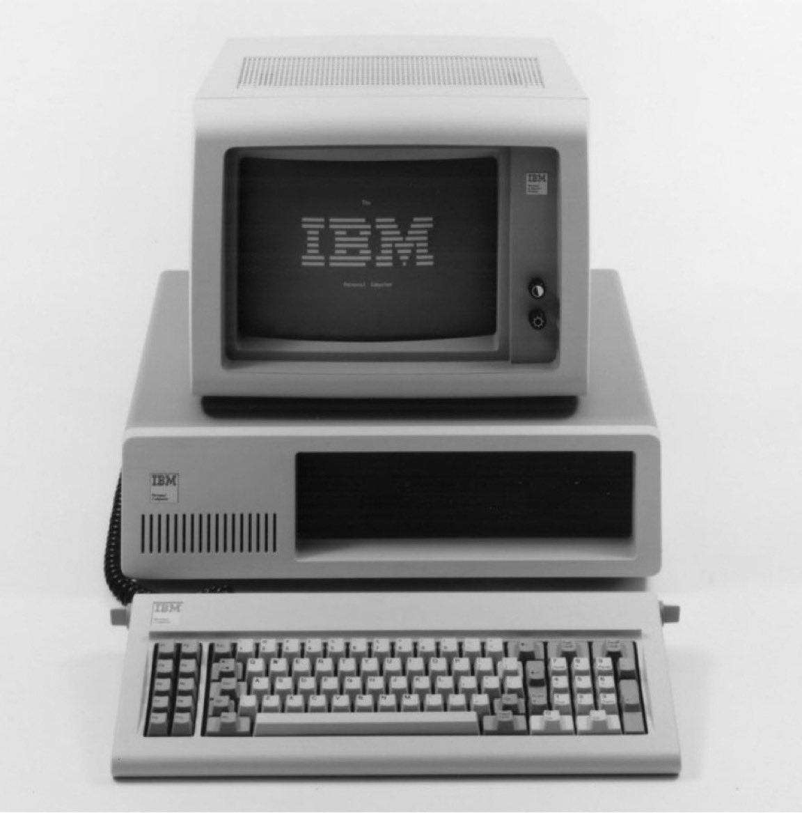 RepMikeCollins's tweet photo. On this day in history in 1981, IBM releases its version of a personal computer, or PC. 

IBM CEO Frank Cary gave William Lowe one month to develop a prototype for a PC that appealed to small businesses and consumers for $1,500. He was given a year to take it to market. 

The IBM PC became the industry standard as it was now possible to connect to a television, allowing users to manage text and play games. It improved business efficiency, drove the growth of the software industry, and brought computing into widespread use.