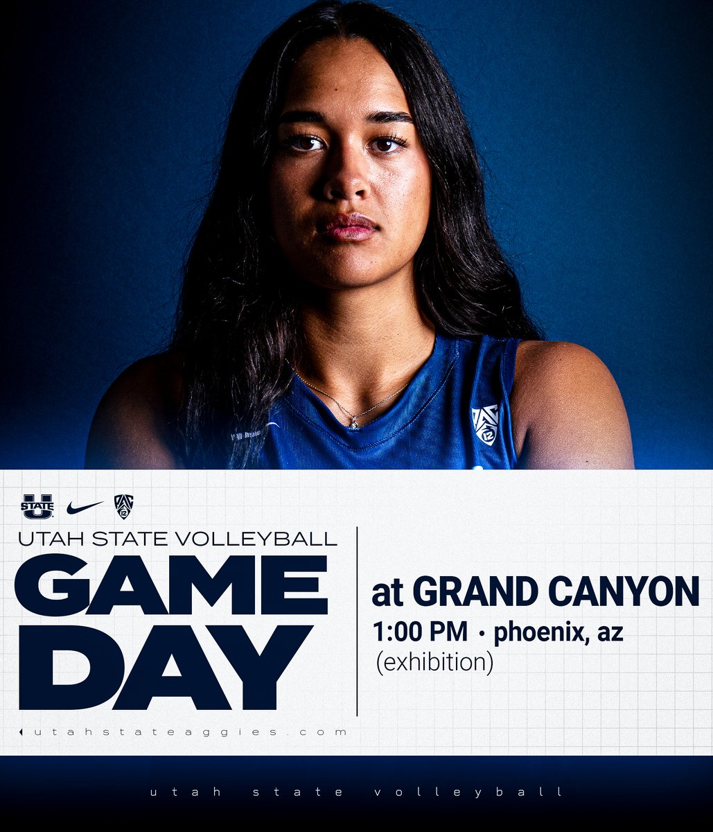 USUVolleyball's tweet photo. It's an exhibition match day in Phoenix!
๐ Grand Canyon
๐ 1 pm MT
๐ Phoenix, Arizona
๐ https://t.co/69dEX1g2yt
#ShowMe | #AggiesAllTheWay https://t.co/zrWNgWhWjA