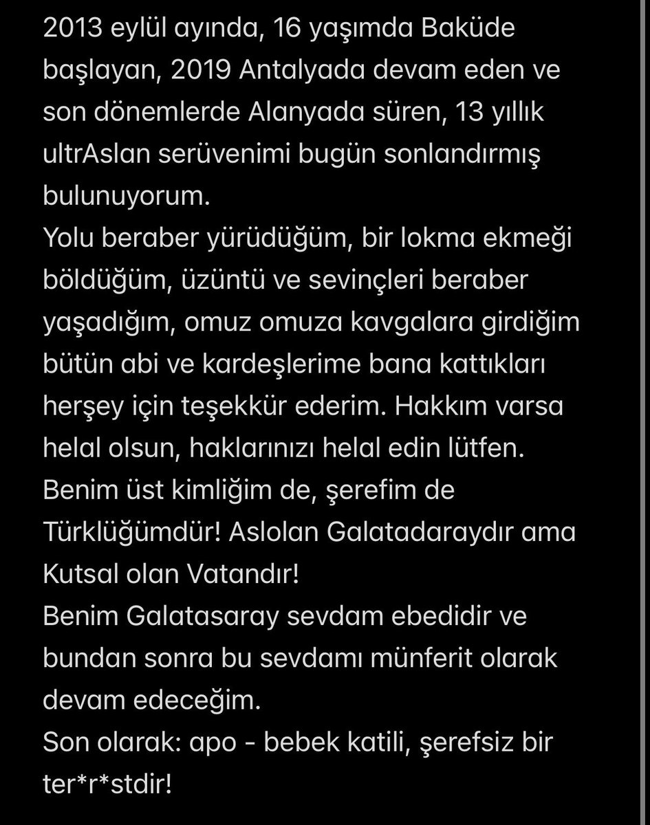 Talat19_05's tweet photo. Beni seven, sayan ve beni Galatasaraylı bilem bütün arkadaşlarıma saygılarımla: https://t.co/IgrSApMBZ5