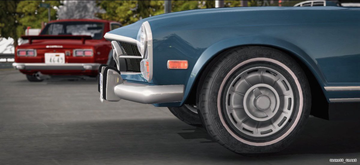 hanpen_1006's tweet photo. Mercedes-Benz 280 SL &amp; Nissan Skyline GT-R
#carparking #カーパーキング 
@khimazinn_Game https://t.co/Ozp9r1X2oj
