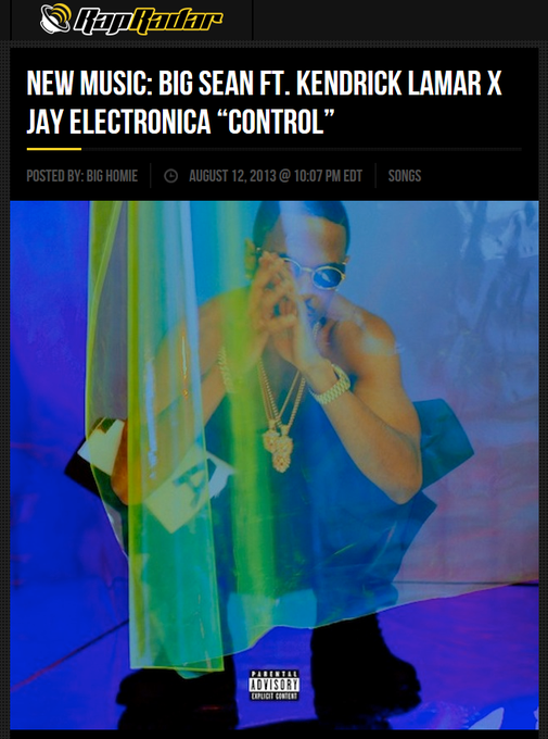 evboogie's tweet photo. .@bigsean released "Control" on this day in 2013.

(via @RapRadar) https://t.co/KnNJ5B91Bo