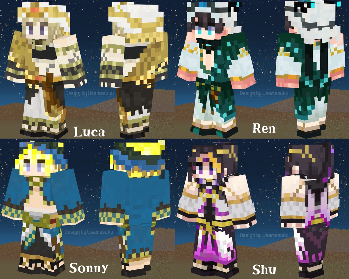 usamasuku's tweet photo. #drawluca #RenZottoArt #Briskart #YaminoArt
Hi! I made NØVA’s mc skin for this year's Niji mc summer festival!🕌🌙 If you like it and find you need it, please feel free to use it💫    The DL link to the assets is below. https://t.co/O8jTJrGJCy