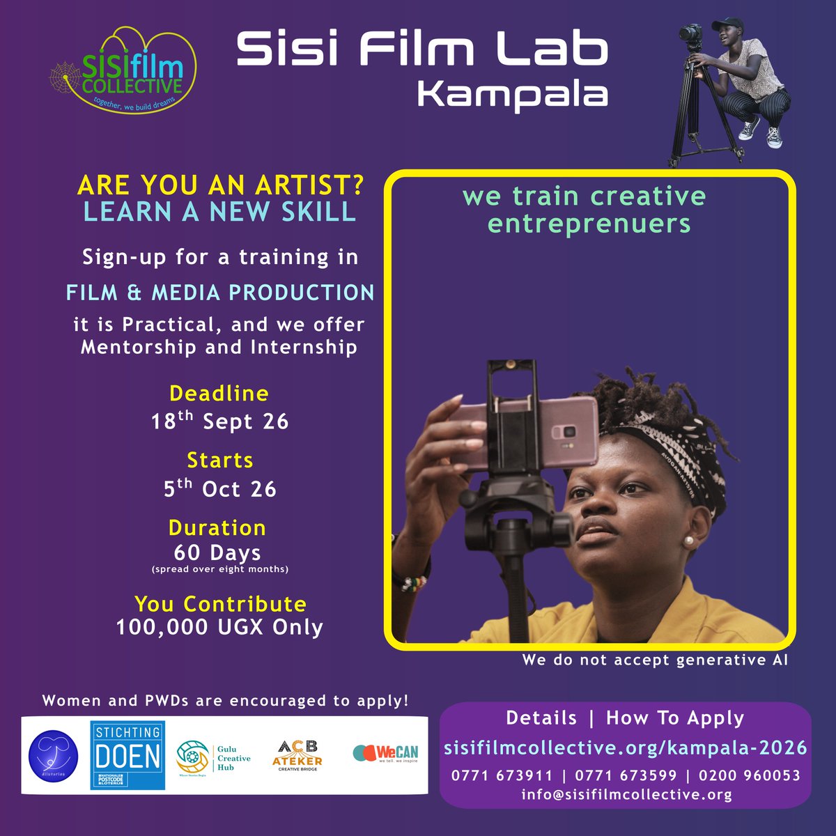 SisiFilmC's tweet photo. LEARN A SKILL AND EARN FROM IT.
This training is open to anyone interested in filmmaking at a professional level and is open to every kind of artist regardless of your level of experience.

https://t.co/etqReNO393

#sisifilmlab #filmtraining https://t.co/eKRczr7XsQ