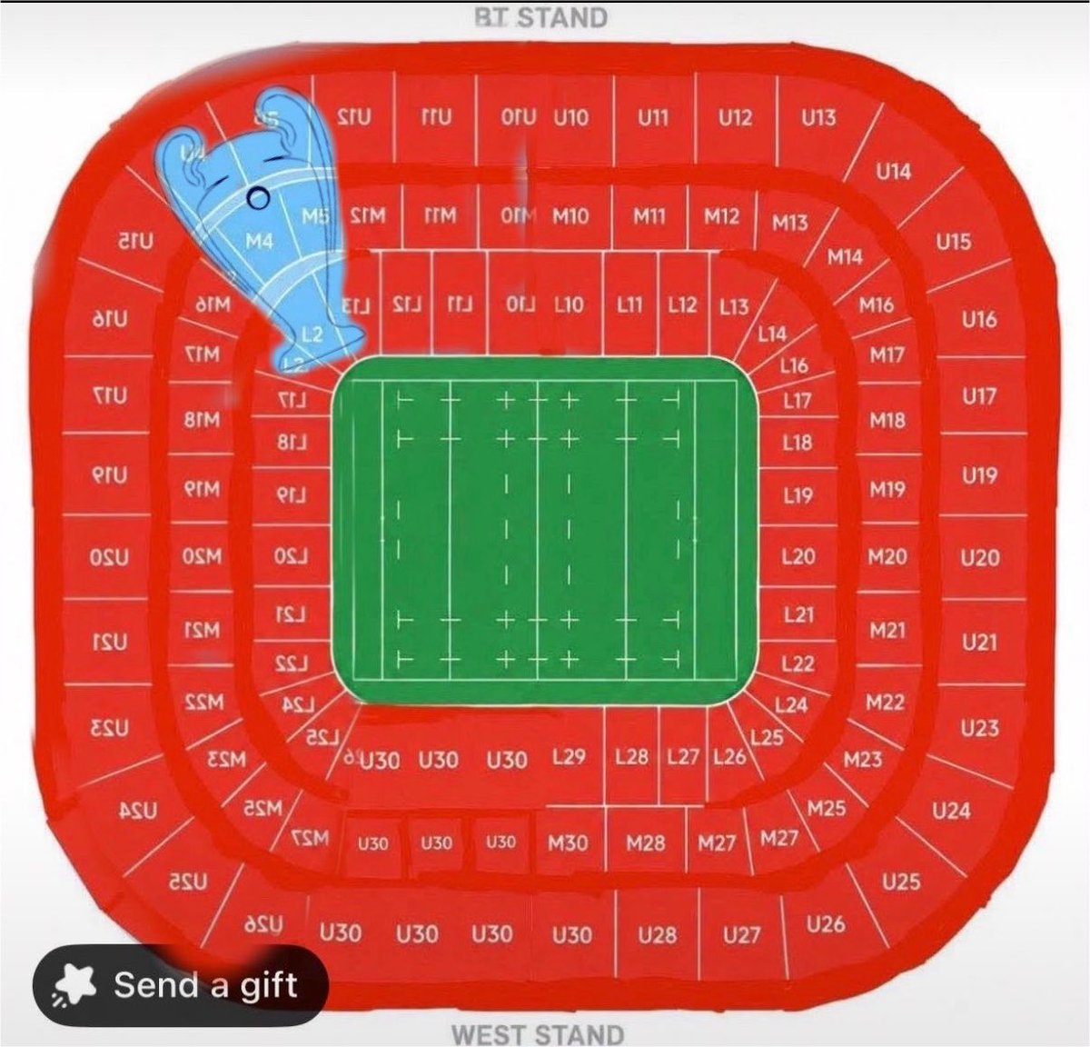 lukestanley03's tweet photo. Lots of fake pictures floating about so here’s the official seat map for the Community Shield on Sunday 👍🏻 https://t.co/zC9uxYc0cx