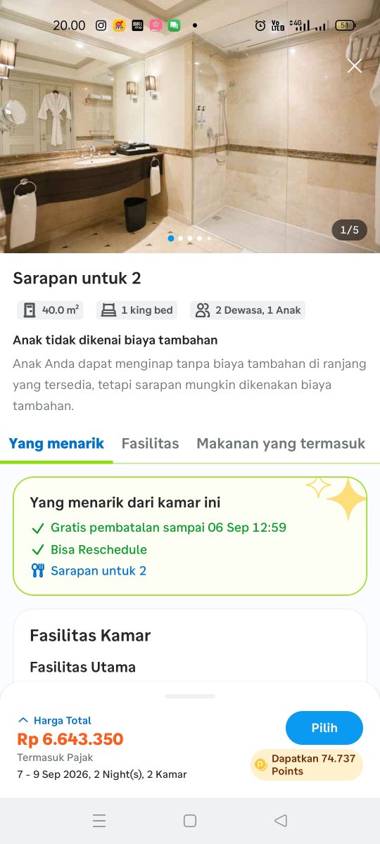 kleponij's tweet photo. kakkk, aku pesan 2 kamar untuk 4 adults and 1 children, sarapan untuk 2 ini maksudnya setiap kamar dapat jatah 2 porsi sarapan atau dari 5 tamu, hanya ada 2 yang dapat jatah sarapan?
@traveloka https://t.co/95yIO7pxBa
