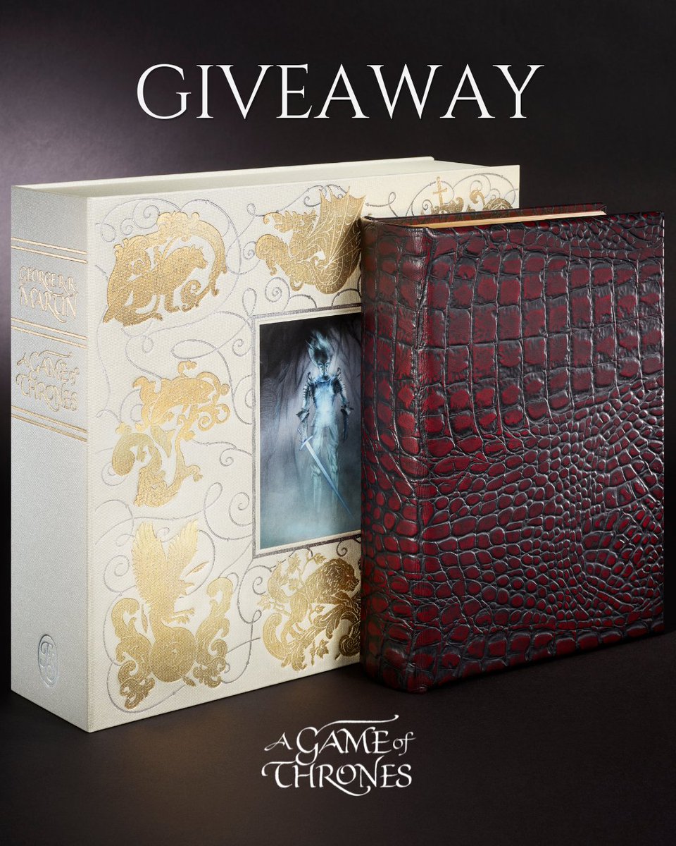 foliosociety's tweet photo. The Iron Throne is still within reach... 🐉 

Win a lettered copy of our sold-out Limited Edition of A Game of Thrones, signed by George R. R. Martin.

To enter:
🐉 Like the post
🐉 Reply and tag a Westeros fan
🐉 Follow @foliosociety

Closes midnight 24 August (UK). T&amp;Cs online. https://t.co/B732P24b7S