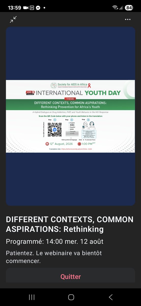 LBerrezouga's tweet photo. Happening NOW 
#Society of AIDS IN AFRICA https://t.co/rFoatYowyQ
